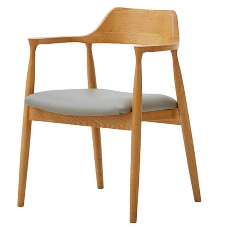 ダイニングチェア ロジャーG型 オーク 合皮座面グレー メーカー直送 ▼返品・キャンセル不可【他商品との同時購入不可】