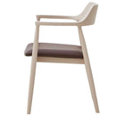 ダイニングチェア ロジャーC型 ピンクベージュ 合皮座面Lブラウン メーカー直送 ▼返品・キャンセル不可【他商品との同時購入不可