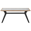 ラミン ダイニングテーブル 幅165cm ライトグレー メーカー直送 ▼返品・キャンセル不可【他商品との同時購入不可】