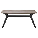 ラミン ダイニングテーブル 幅165cm ブラウン メーカー直送 ▼返品・キャンセル不可【他商品との同時購入不可】