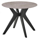 ラミン ダイニングテーブル 円形 直径90cm ライトグレー メーカー直送 ▼返品・キャンセル不可【他商品との同時購入不可】