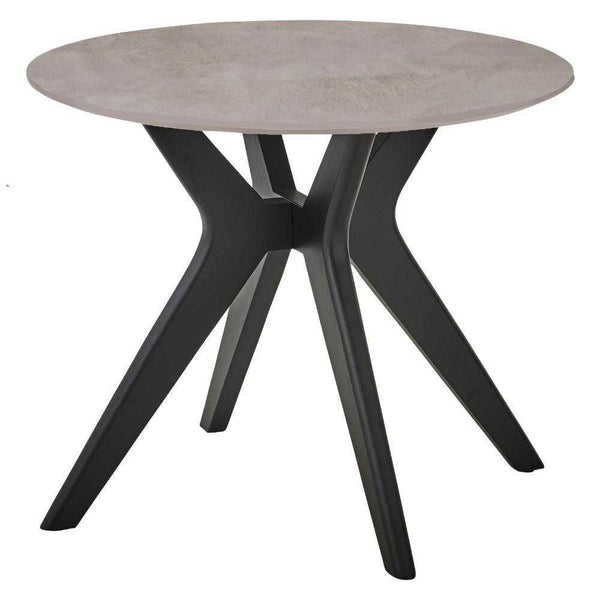 ラミン ダイニングテーブル 円形 直径90cm ライトグレー メーカー直送 ▼返品・キャンセル不可【他商品との同時購入不可】