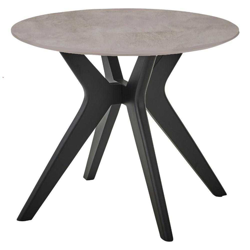 ラミン ダイニングテーブル 円形 直径90cm ライトグレー メーカー直送 ▼返品・キャンセル不可【他商品との同時購入不可】