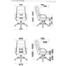デスクチェア グラント ハイタイプ 合成皮革 ブラック 【直送品】 返品・キャンセル・他商品と同時購入は不可
