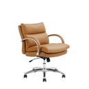 デスクチェア グラント ロータイプ 合成皮革 ライトブラウン 【直送品】 返品・キャンセル・他商品と同時購入は不可