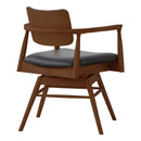 ダイニングチェア カストロ 回転式 ブラウン 合成皮革 座面ブラック 【直送品】 返品・キャンセル・他商品と同時購入は不可