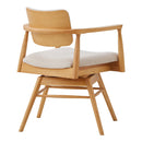 ダイニングチェア カストロ 回転式 ナチュラル ファブリック 座面ベージュ 【直送品】 返品・キャンセル・他商品と同時購入は不可