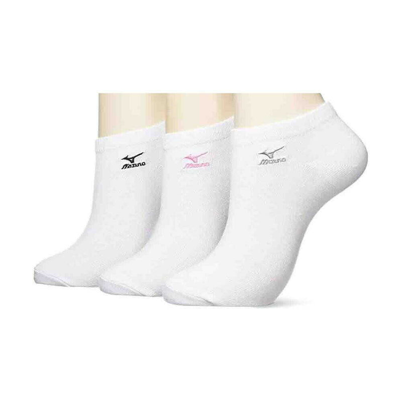 ミズノ 婦人 スニーカー丈 白 23－25cm 3足