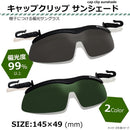 帽子につける偏光サングラス キャップクリップ サンシェード・グレー 【直送品】 返品・キャンセル・他商品と同時購入は不可