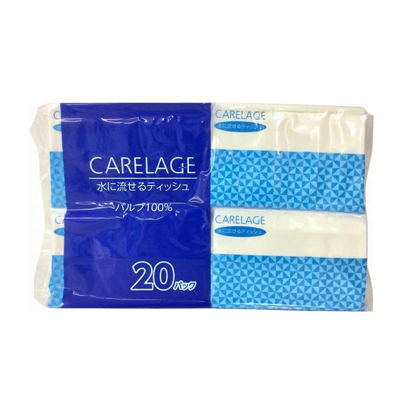 ハヤシ商事　ＣＡＲＥＬＡＧＥ　水に流せるポケットティッシュ　１０組×２０個入り