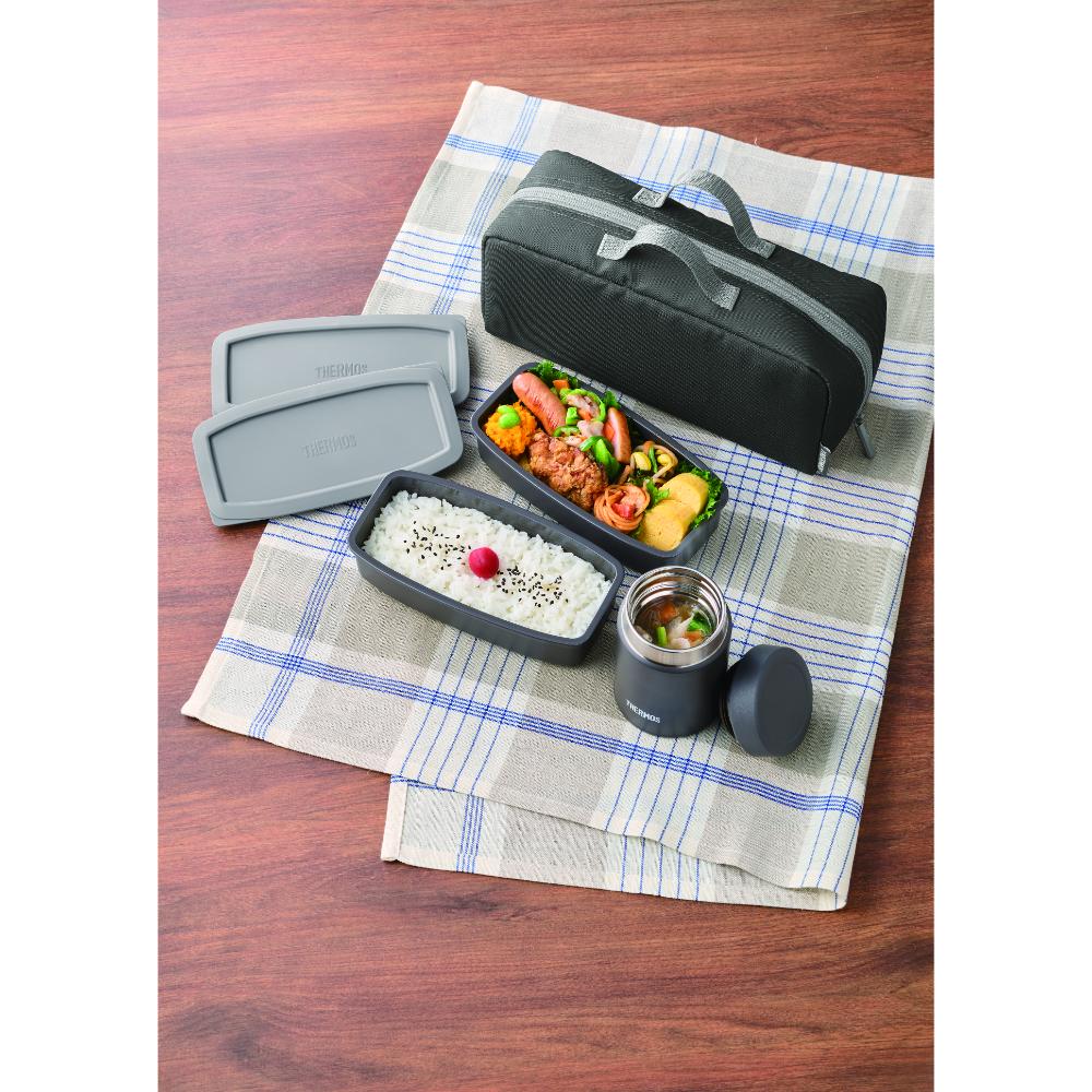 サーモス 真空断熱スープランチセット JEH-1000 BKGY 【直送品】 返品