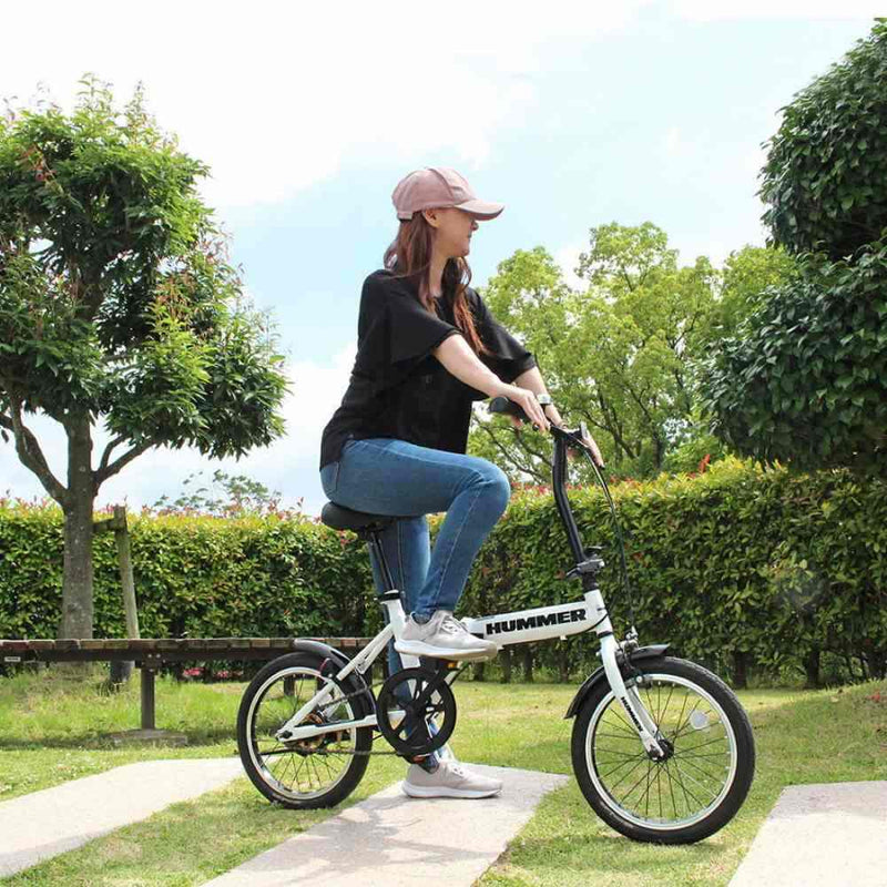 MB380 HUMMER ノーパンク16インチ折畳自転車WH メーカー直送 ▼返品・キャンセル不可【他商品との同時購入不可】