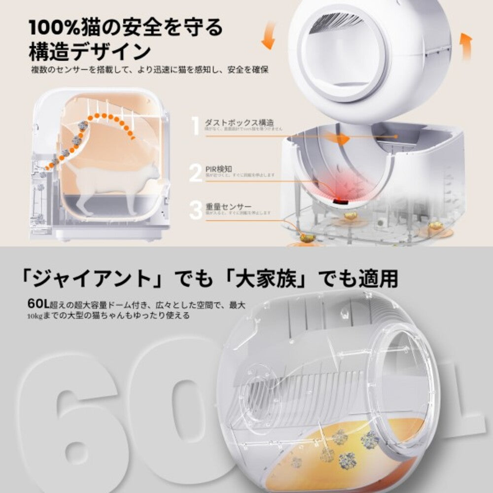 HHOLOVE 猫用自動トイレ メーカー直送 ▽返品・キャンセル不可