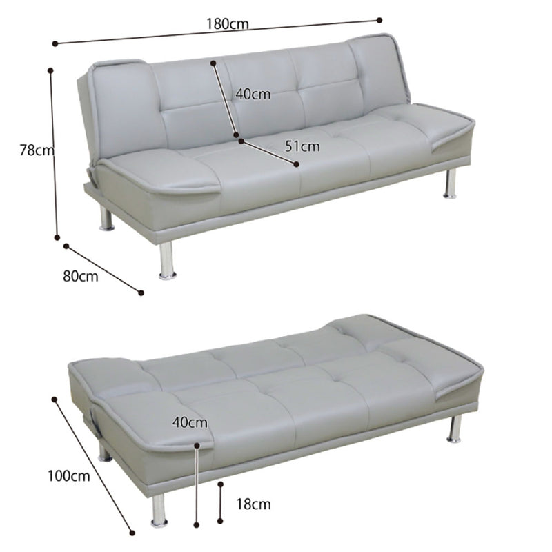 シンプルデザインソファーベッド SB-AB-GY メーカー直送 ▼返品・キャンセル不可【他商品との同時購入不可】