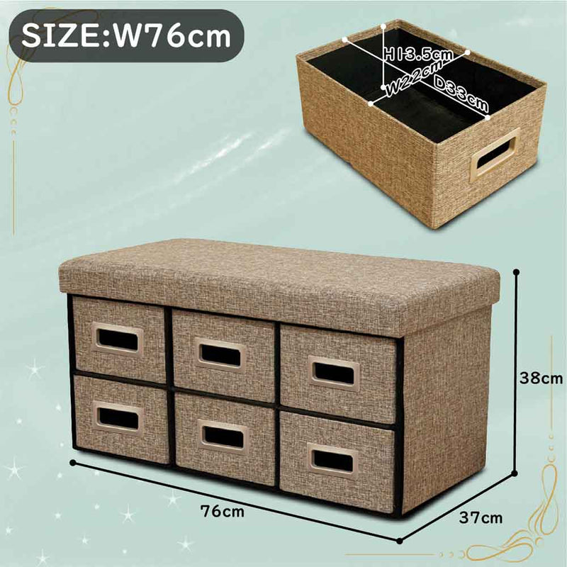 収納付きベンチスツール ST-DRW-76-BE メーカー直送 ▼返品・キャンセル不可【他商品との同時購入不可】