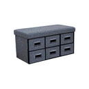 収納付きベンチスツール ST-DRW-76-GY メーカー直送 ▼返品・キャンセル不可【他商品との同時購入不可】