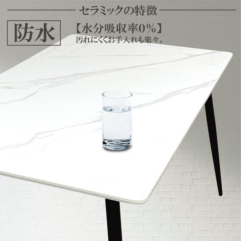 幅80cmセラミックダイニングテーブル DT-MYT-80 メーカー直送 ▼返品・キャンセル不可【他商品との同時購入不可】