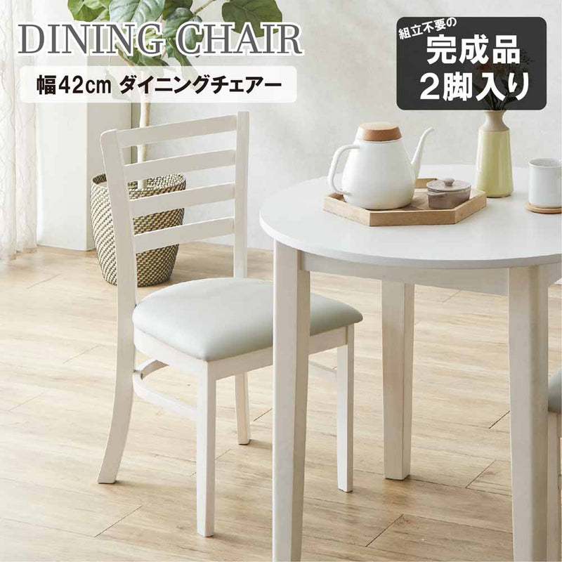 ダイニングチェアー2脚組 DCHAIR-ERN-WH メーカー直送 ▼返品・キャンセル不可【他商品との同時購入不可】