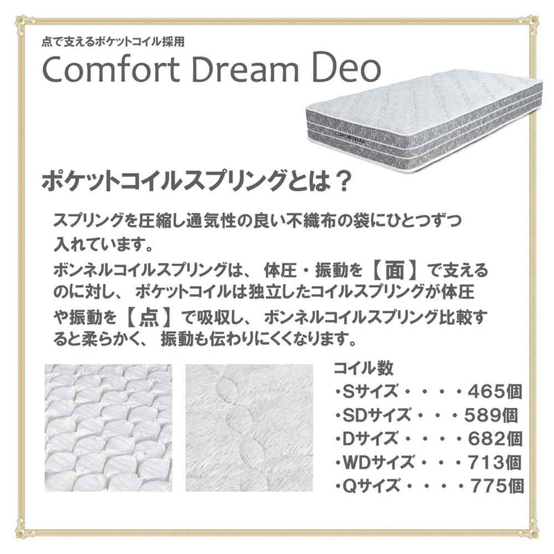 厚み24cmSDポケットコイルマットレスCFDM-Deo-SD メーカー直送 ▼返品・キャンセル不可【他商品との同時購入不可】