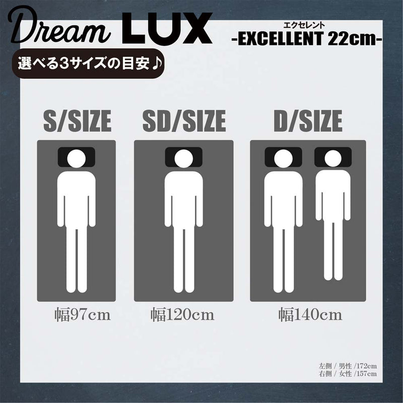 厚み22cmSDノンコイルマットレス DLUX-EXE-SD メーカー直送 ▼返品・キャンセル不可【他商品との同時購入不可】