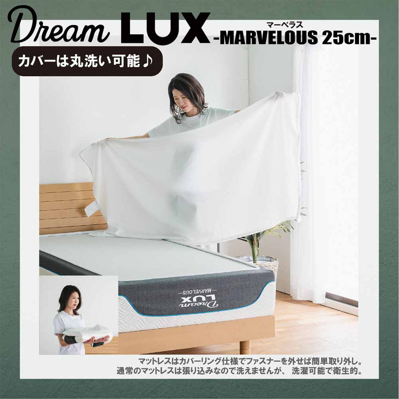 厚み25cmSノンコイルマットレス DLUX-MBRS-S メーカー直送 ▼返品・キャンセル不可【他商品との同時購入不可】