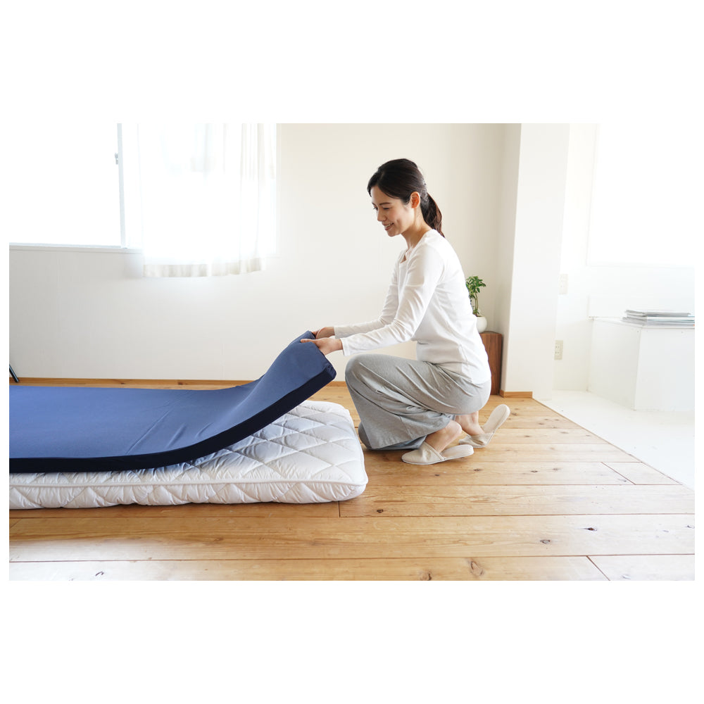 4センチ低反発マットレス ダブル トッパー ネイビー 【直送品】 返品 