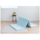 4つ折りマットレス シングル 厚み4センチ ライトブルー メーカー直送 ▼返品・キャンセル不可【他商品との同時購入不可】