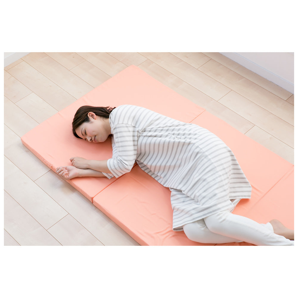 4つ折りマットレス シングル 厚み4センチ オレンジ 【直送品】 返品