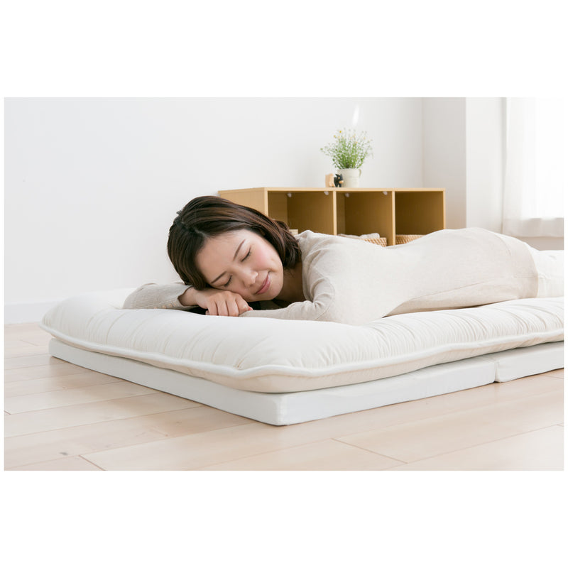 4つ折りマットレス シングル 厚み4センチ オレンジ メーカー直送 ▼返品・キャンセル不可【他商品との同時購入不可】
