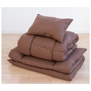 洗える布団3点セット シングル ブラウン メーカー直送 ▼返品・キャンセル不可【他商品との同時購入不可】