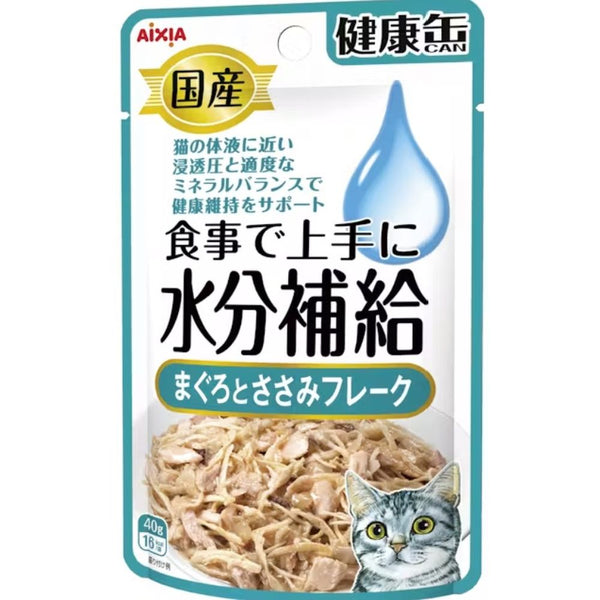 アイシア 国産　健康缶パウチ水分補給　まぐろとささみフレーク 40g