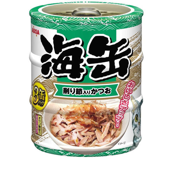 アイシア 海缶ミニ3P削り節入りかつお 180g