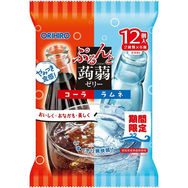 ◆オリヒロ ぷるんと蒟蒻ゼリーパウチ コーラ＋ラムネ 20gx12個入
