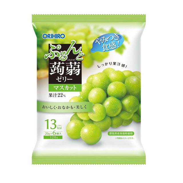 ◆Orihiro Purunto 魔芋果冻袋马斯喀特 20g x 6 颗