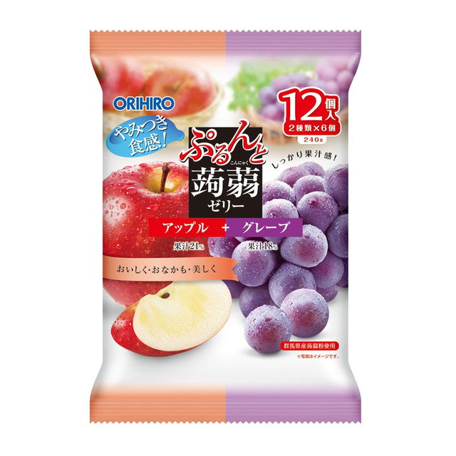 ORIHIRO Purun and Konjac Jelly Assorted Apple + Grape 20g x 12 *