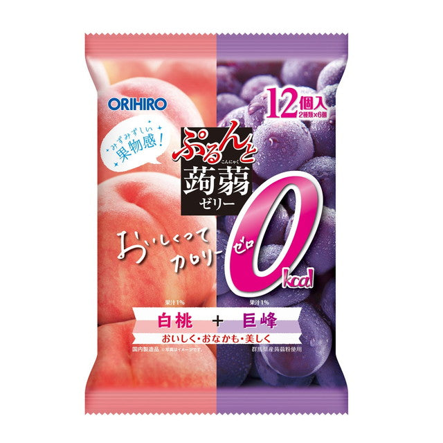 ◆Orihiro Purun and Konjac Assorted Calorie 0 White Peach + Kyoho 20g x 12 *