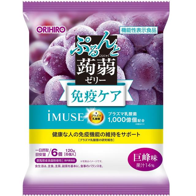 ◆[Food with Functional Claims] Orihiro Purun and Konnyaku Jelly Plasma Lactic Acid Bacteria Kyoho 20g x 6 pieces