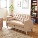 収納庫付き2人掛ソファ SO-03-GR メーカー直送 ▼返品・キャンセル不可【他商品との同時購入不可】