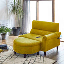 2口コンセント付きのコンパクトカウチソファ SO-CD-YE メーカー直送 ▼返品・キャンセル不可【他商品との同時購入不可】