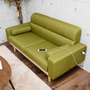 2口コンセント付き2.5人掛けソファ SO-20-GR メーカー直送 ▼返品・キャンセル不可【他商品との同時購入不可】