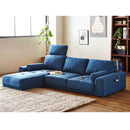 2口コンセント付きロータイプカウチソファ SO-21-BL メーカー直送 ▼返品・キャンセル不可【他商品との同時購入不可】