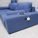 2口コンセント付きロータイプカウチソファ SO-21-BL メーカー直送 ▼返品・キャンセル不可【他商品との同時購入不可】