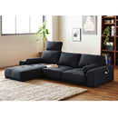 2口コンセント付きロータイプカウチソファ SO-21-GY メーカー直送 ▼返品・キャンセル不可【他商品との同時購入不可】