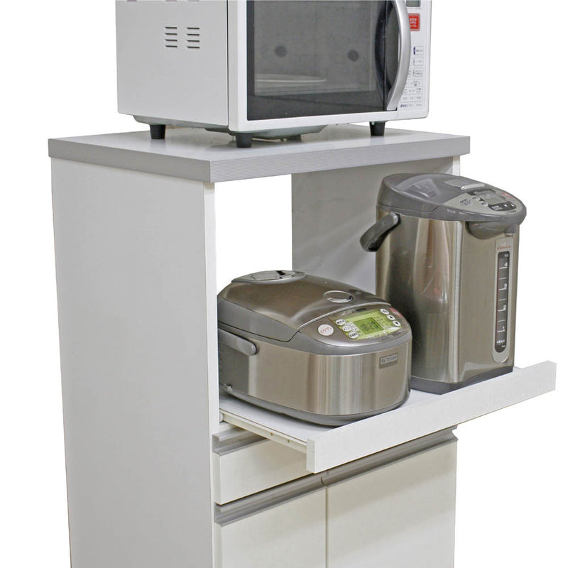 12キロの米びつ付き国産レンジ台 引出しタイプ RB03-1-WH メーカー直送 ▼返品・キャンセル不可【他商品と同時購入不可】