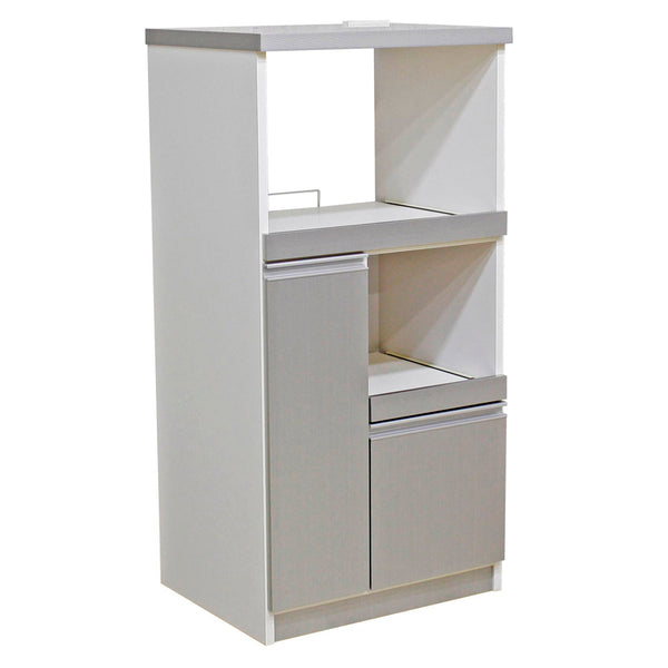 12キロの米びつ付き国産レンジ台 扉タイプ RB-03-2-SV メーカー直送 ▼返品・キャンセル不可【他商品との同時購入不可】