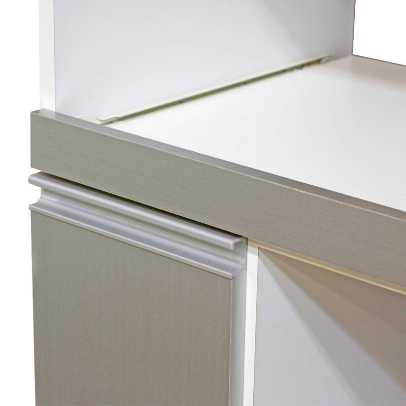 12キロの米びつ付き国産レンジ台 扉タイプ RB-03-2-SV メーカー直送 ▼返品・キャンセル不可【他商品との同時購入不可】