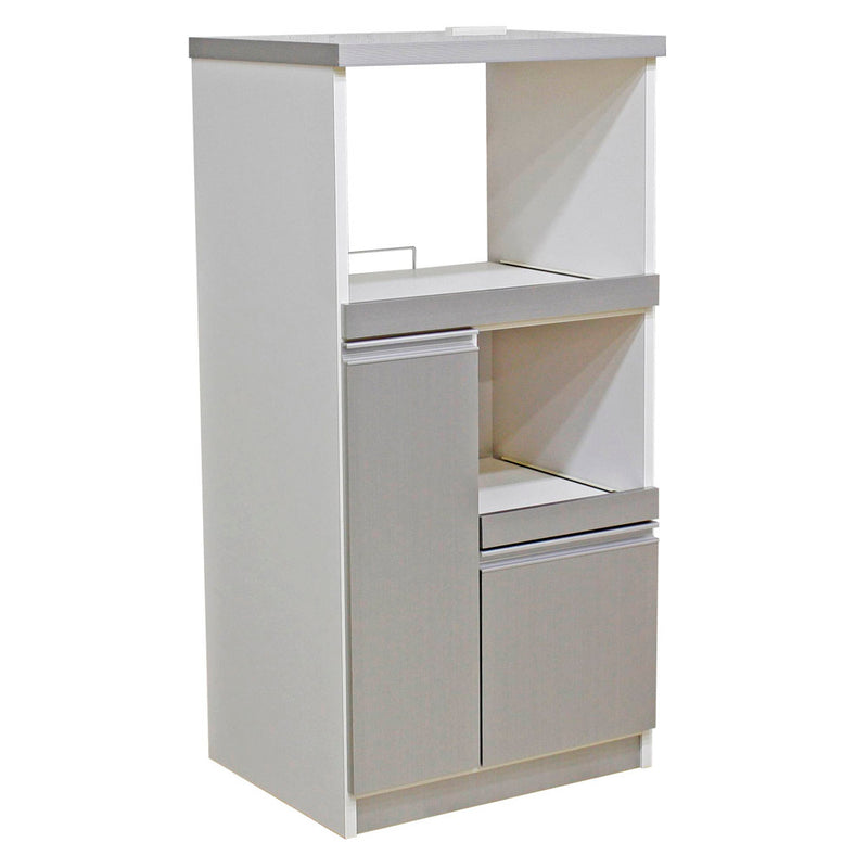 12キロの米びつ付き国産レンジ台 扉タイプ RB-03-2-SV メーカー直送 ▼返品・キャンセル不可【他商品との同時購入不可】