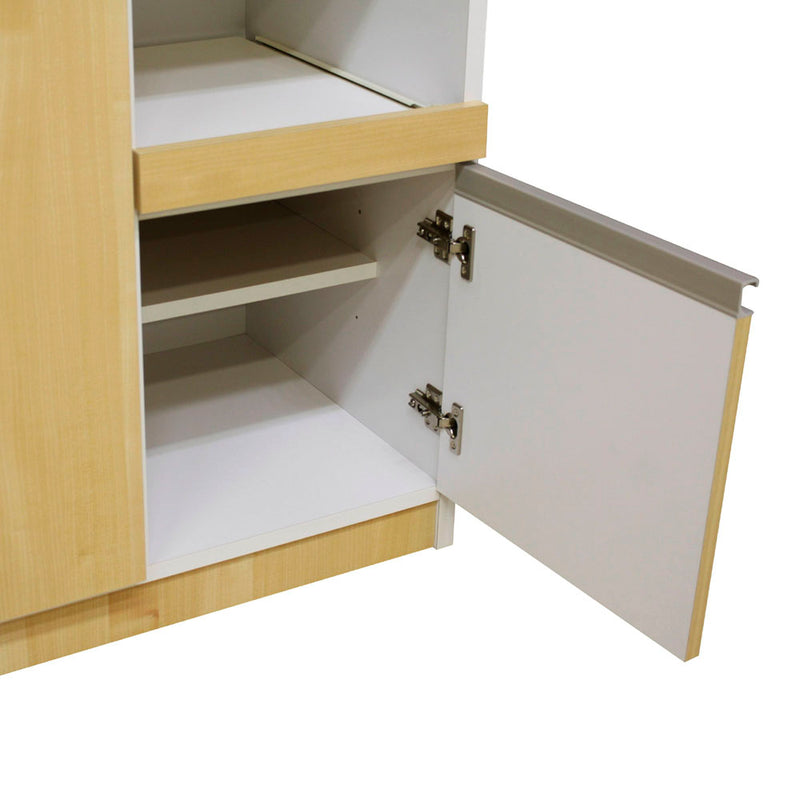 12キロの米びつ付き国産レンジ台 扉タイプ RB-03-2-NA メーカー直送 ▼返品・キャンセル不可【他商品との同時購入不可】