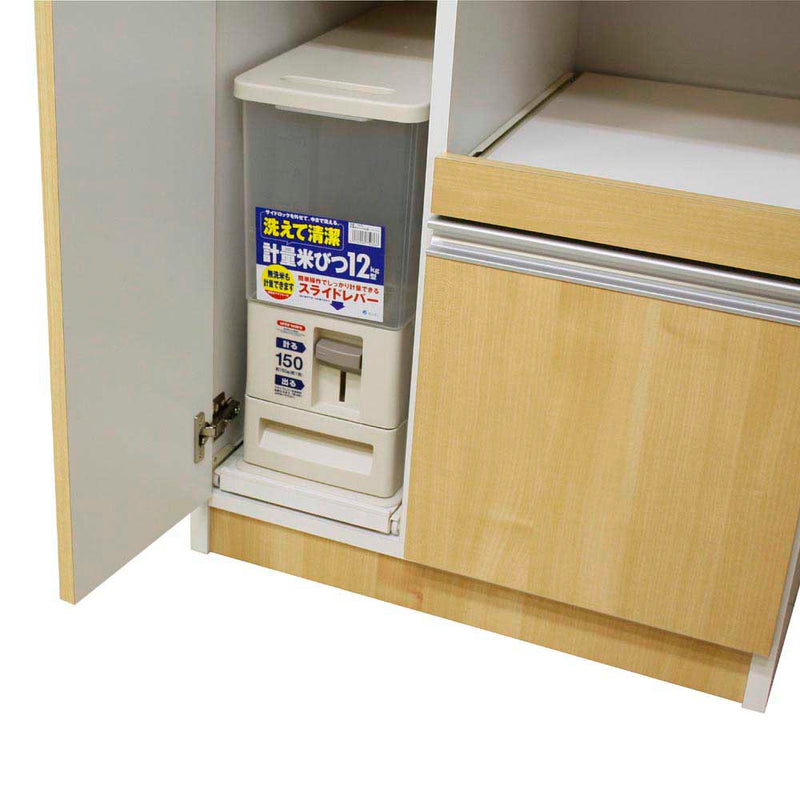 12キロの米びつ付き国産レンジ台 扉タイプ RB-03-2-NA メーカー直送 ▼返品・キャンセル不可【他商品との同時購入不可】