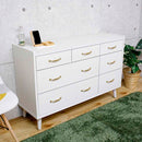 北欧風国産120-3ローチェスト CH-01-120-3-WH メーカー直送 ▼返品・キャンセル不可【他商品との同時購入不可】